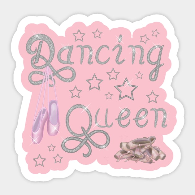 Dancing queen-Silver Sticker by ElleNico Art & Design